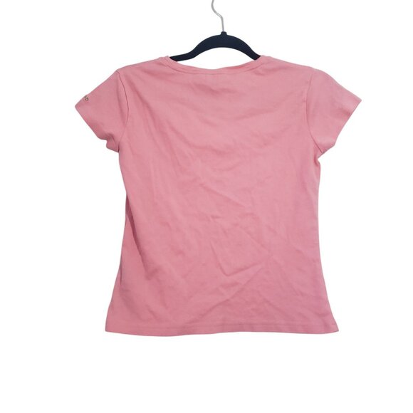 Vintage 90s IZOD Womens Petite Pink Short Sleeve T Shirt Size‎ M Embroidered - Picture 2 of 8